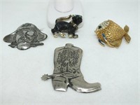 FOUR NOVELTY BROACHES