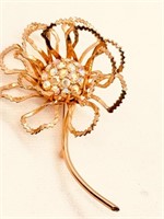 Signed 4" Sarah Cov Rhinestone Brooch