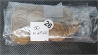 Bag of 50 Misc Date Wheat Cents we5026