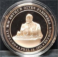 Franklin Mint 45mm Bronze US History Medal 1951