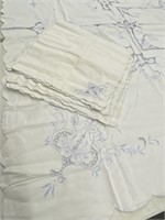 Vintage Openwork Tablecloth 99x61 & 12 Napkins +