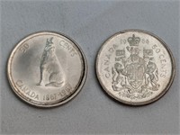1966/67 CAD HALF DOLLARS