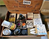 Wood Cigar Box Full of Ink  (Master Bedroom)