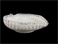 Vintage Fenton Milk Glass Ruffle Edge Heart