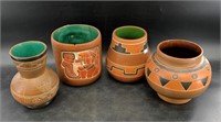 4 Pieces of Mexican and South American pottery, va