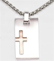 22-NT11 Stainless Steel Mens Cross Necklace
