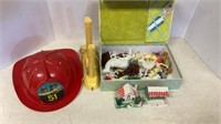 Vintage Christmas and emergency 51 toy hat