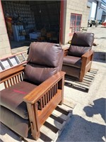 (2) Mission Style Recliners