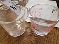2 - FIRE KING MEASURE CUPS