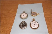 Elgin, Westclox, Colibli, Hampton pocket watches