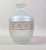 Avon Frosted Glass Vanity Jar With Lid