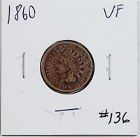 1860  Indian Head Cent   VF