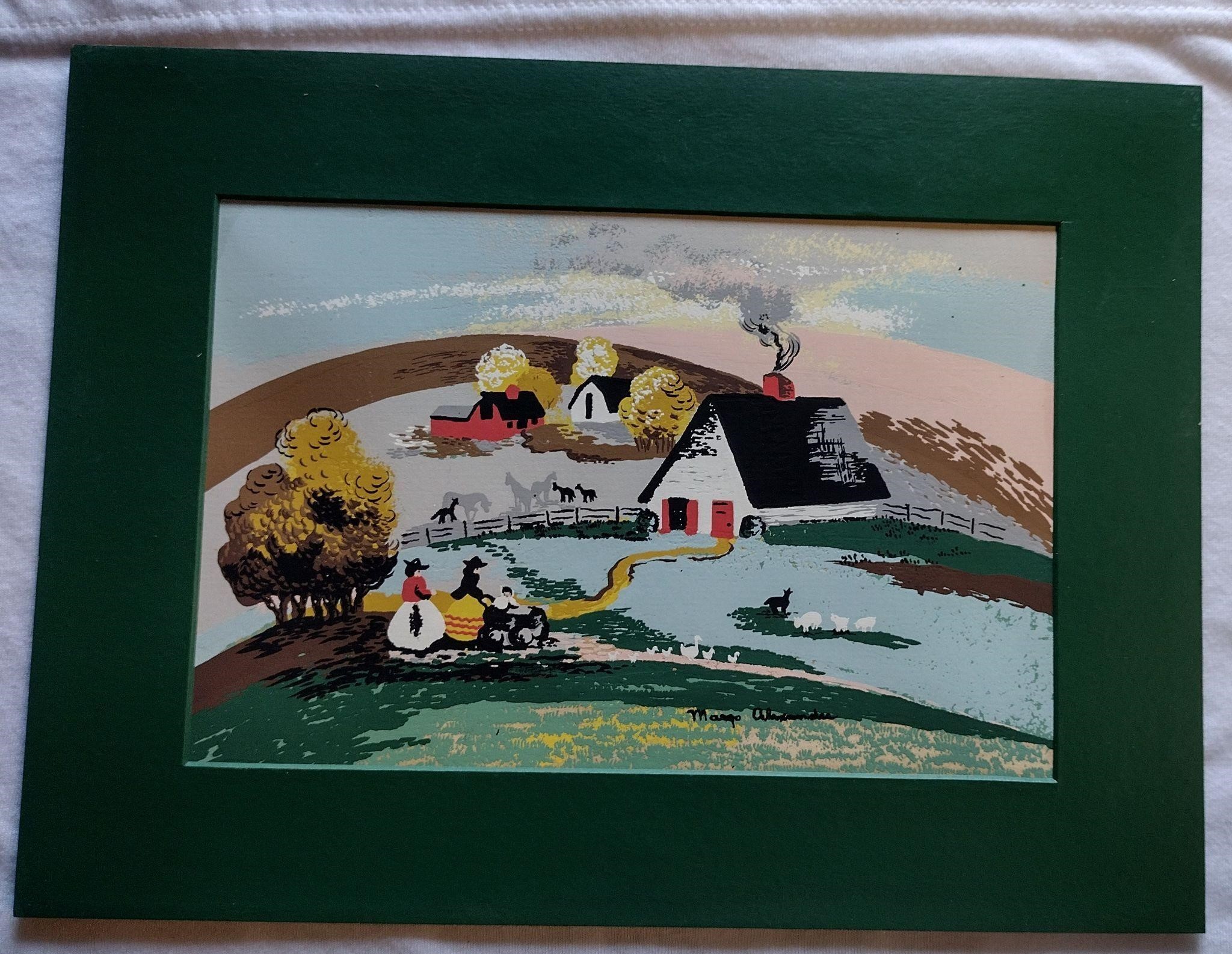 Margo Alexander Silkscreen Farm Landscape