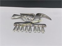 STERLING SILVER FIGURAL TOUCAN BIRD WITH DANGLES