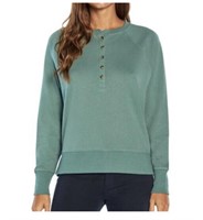 Gap Ladies Henley Sweatshirt Sagebrush Green (XL)
