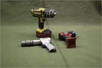 (2) Snap On Battery Impacts & (1) Air Drill