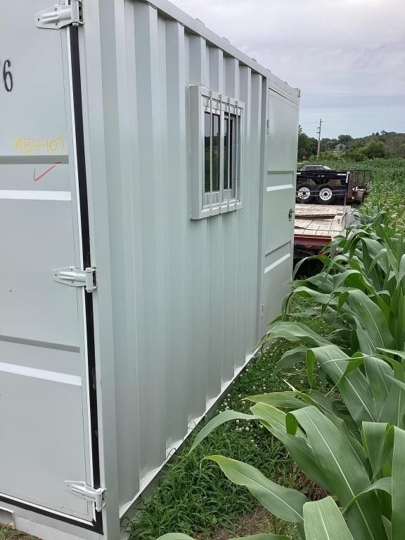 7X12 Foot Shipping Container w/ Back Doors Side