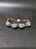 Antique Chinese Sterling Enamel Filagree Bracelet