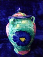 Hand Painted Glazed Lidded Urn from Spain