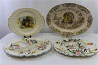 4 Vintage Serving Platters, Limoge, Wales, ITALY