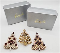 (L) Eisenberg Ice Christmas Tree Brooches (2-1/4"