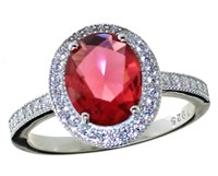 Oval 4.10 ct Ruby Designer Ring