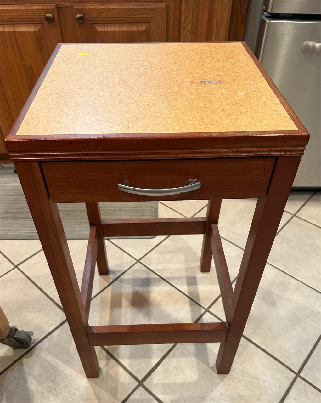 Wood Side Table With Drawer