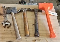 (4) HAMMERS & CRESCENT WRENCH