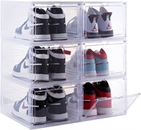 Shoe Storage Boxes  6 Pack Large Drop Front