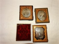 3 Antique Tintype Photos 1w/case 2 w/ half cases