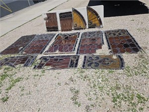 LG Lot of Stained Glass pcs From Old Church