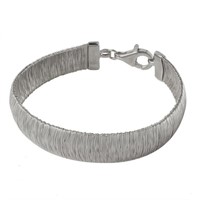 Sterling Silver-Rhodium Plated Wheat Wide Bracelet