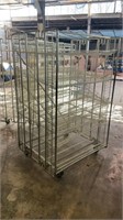 7 shelf flat/tilt wire rolling rack, good wheels