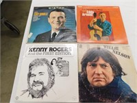 25 misc. LP record albums. Kenny Rogers, Willie