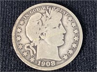 1908-o Barber Half Dollar