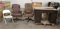 Leather Office Chair, Suede Office Chair & (2)