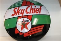 Round Metal Texaco Sky Chief Sign