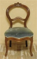 American Victorian Balloon Back Walnut Chair.