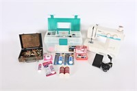 Vtg Case & Buttons, Brother LS-1217 Sewing Machine