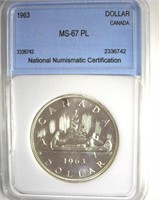 1963 Dollar NNC MS67 PL Canada