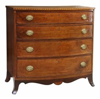 FEDERAL MAHOGANY BOWFRONT CHEST OF DRAWERS