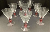 Eight Hand-Blown Martini Glasses