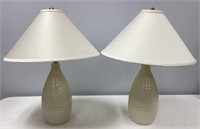 Two Ceramic Lamps with Shades