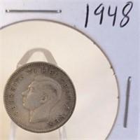 1948 Georgivs VI Canadian Silver Dime