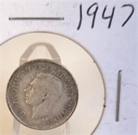 1947 Georgivs VI Canadian Silver Dime