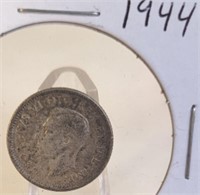 1944 Georgivs VI Canadian Silver Dime