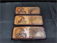 (4) Men's Tooled Leather Wallets