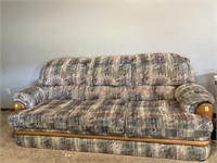 Wood trimmed sofa