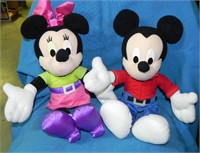 Vtg Mattel, Mickey and Minnie Mouse Plush