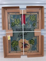 Michelob light framed stained glass advertising